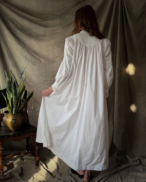 Antique White Cotton Nightgown | M-L