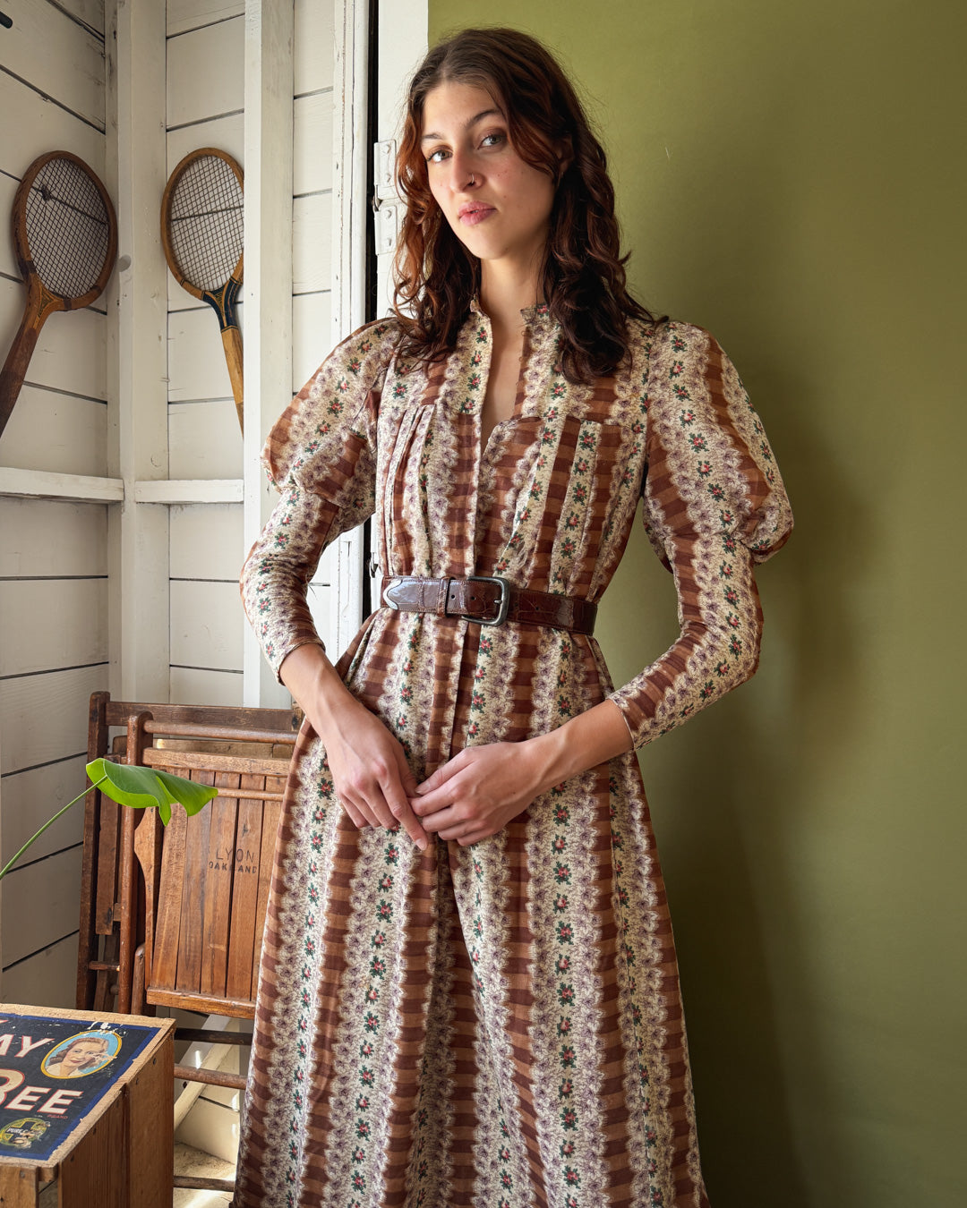 Victorian Floral Wrapper Dress | S
