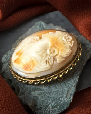 Antique Gold Filled Cameo Brooch