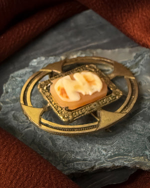 Antique Gold Filled Cameo Brooch