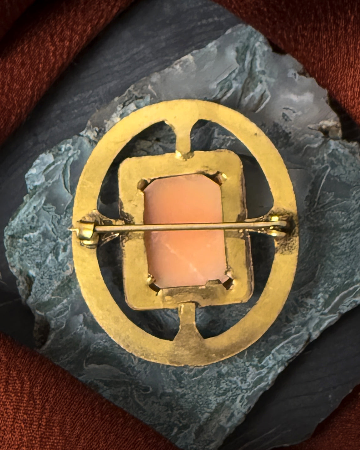 Antique Gold Filled Cameo Brooch