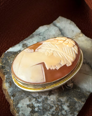 Antique Shell Cameo Brooch