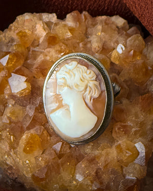 Antique Silver Cameo Brooch