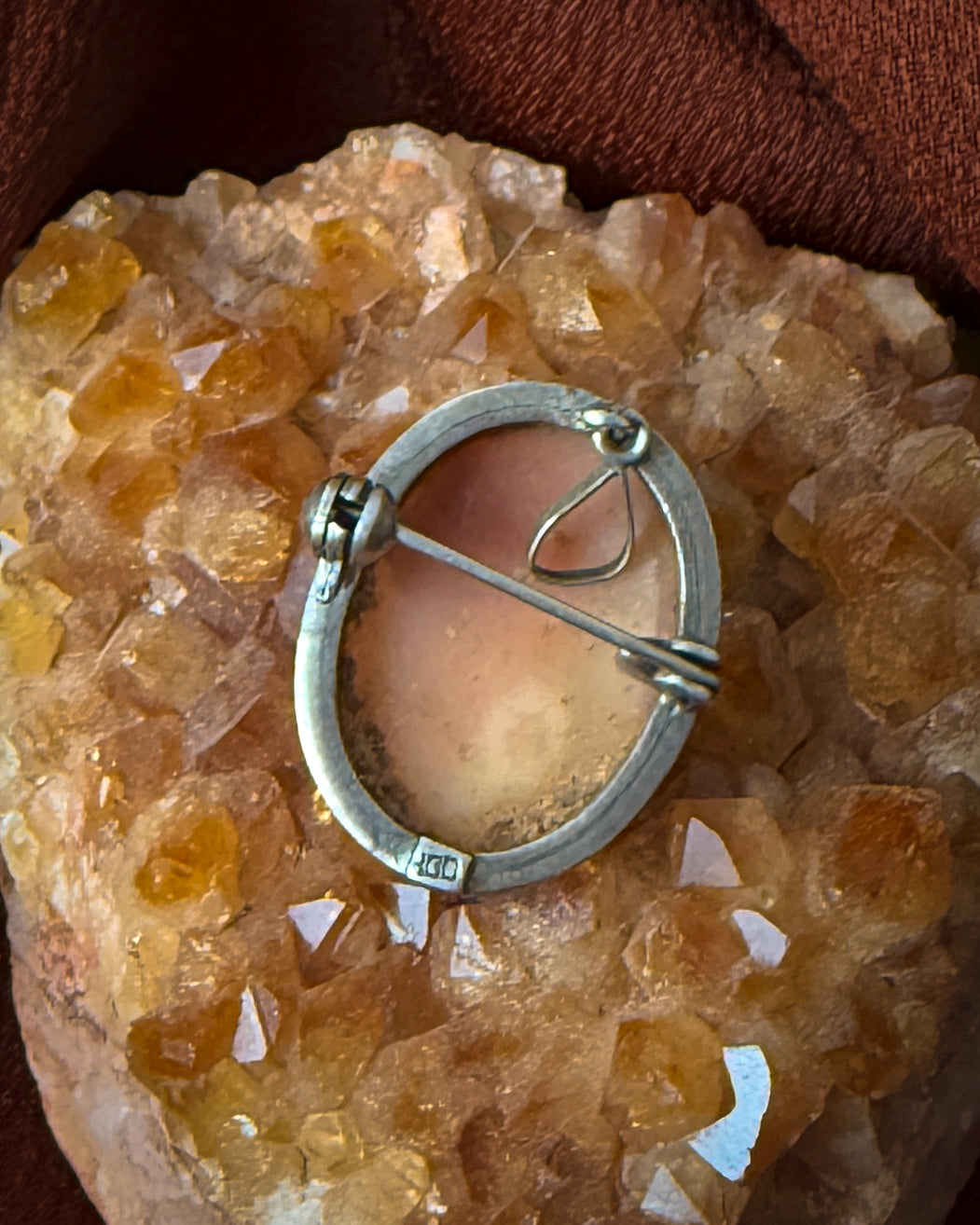 Antique Silver Cameo Brooch