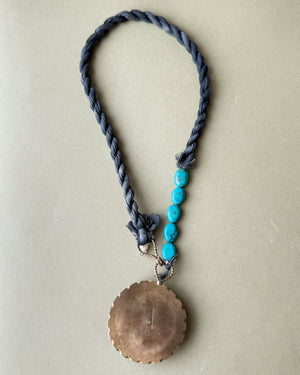 Artisan Turquoise & Pearl Silk Necklace