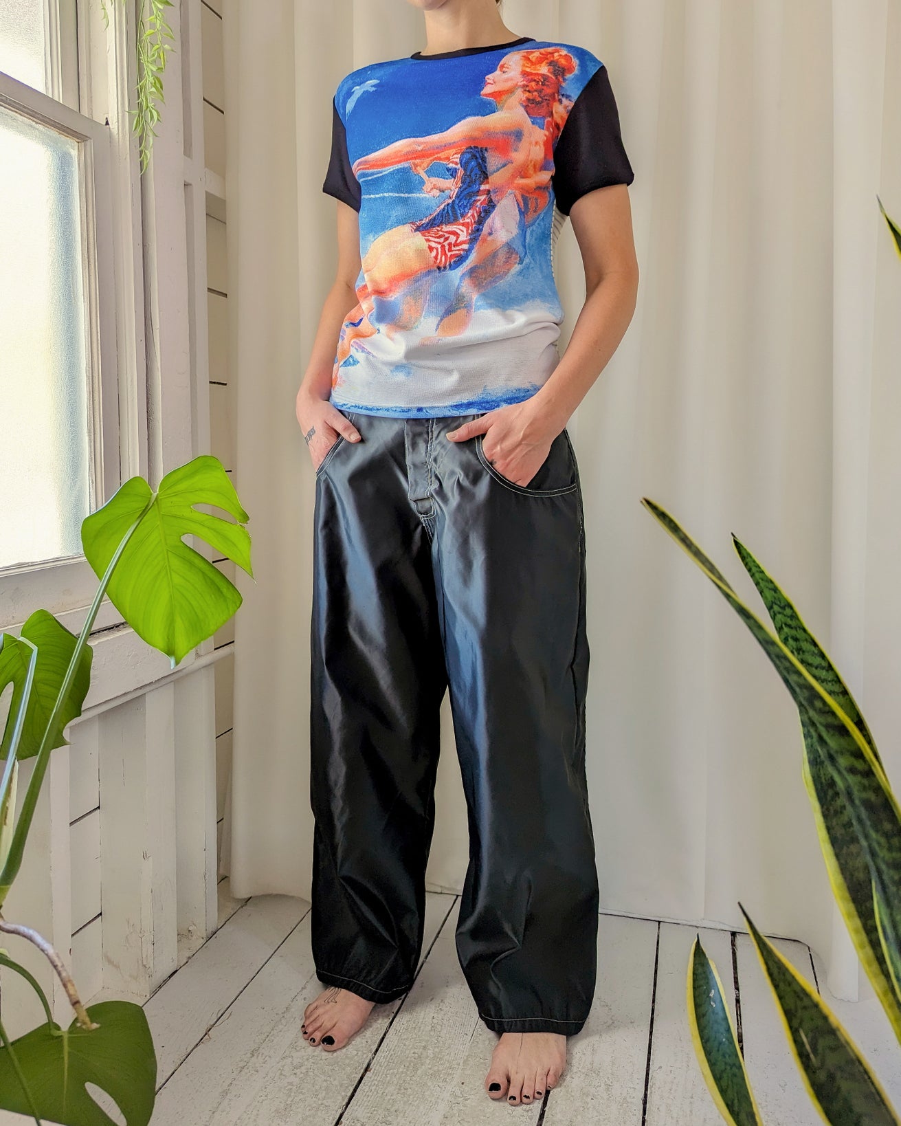 Y2K Shimmery Rave Pants - Lucky Vintage