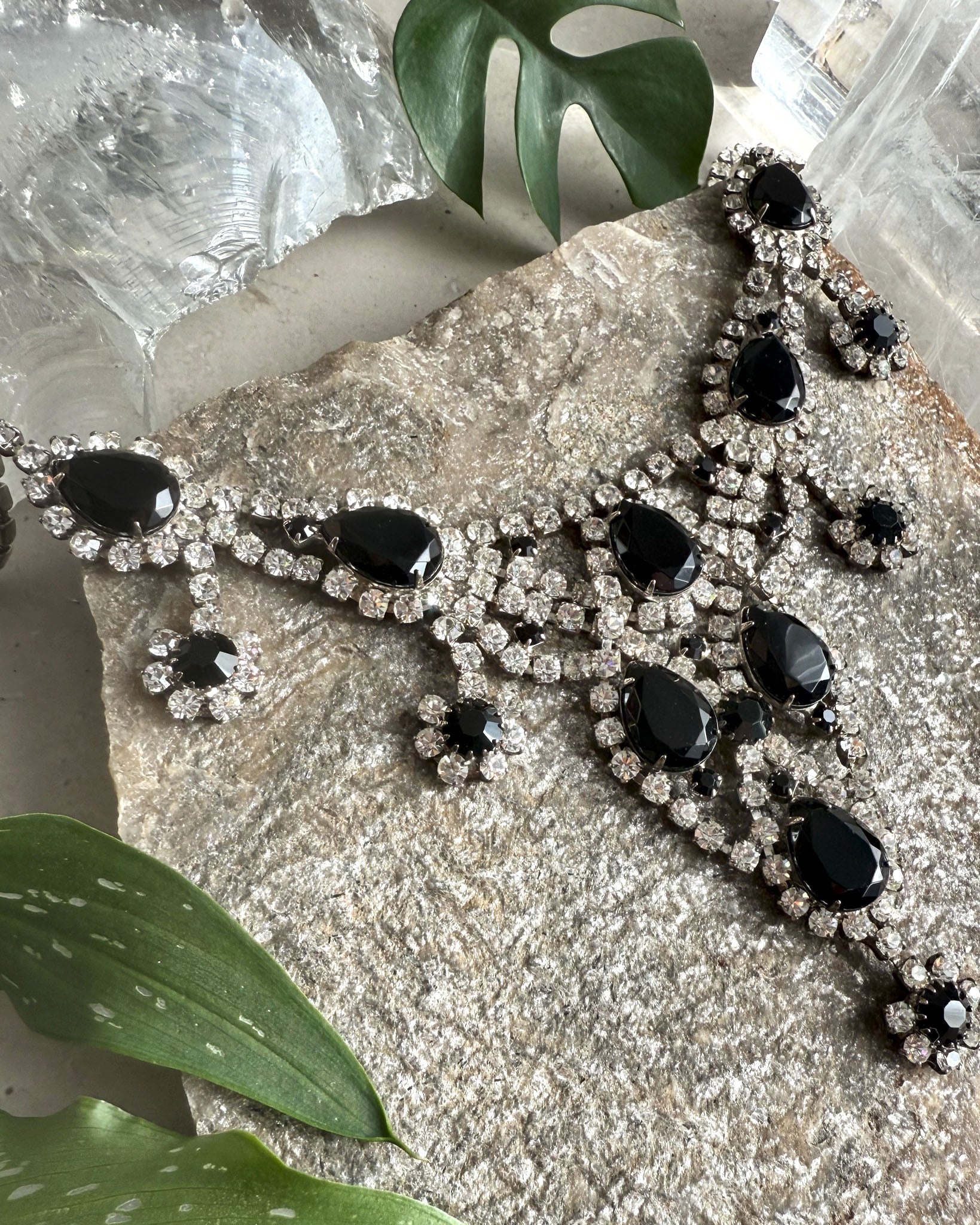 Black Crystal Rhinestone Necklace