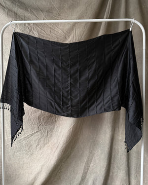 Black Beaded Silk Shawl