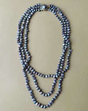 Blue Freshwater Pearl Multi-Strand Necklace