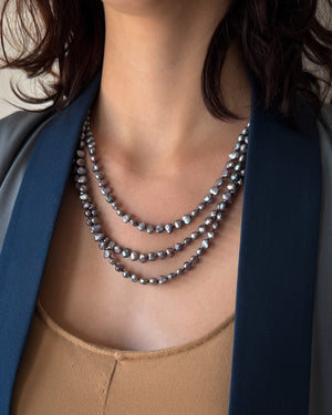 Blue Freshwater Pearl Multi-Strand Necklace