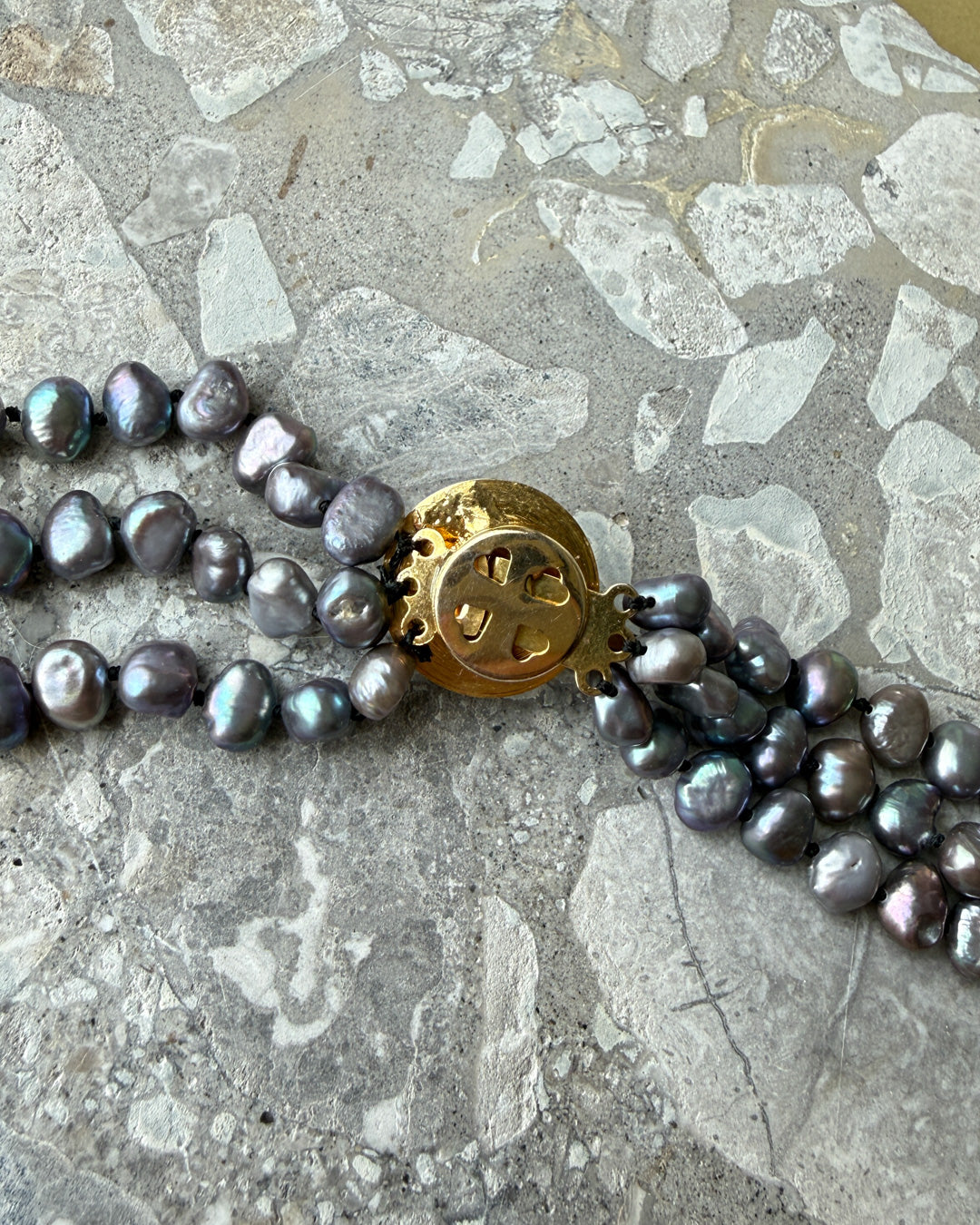Blue Freshwater Pearl Multi-Strand Necklace