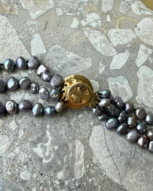 Blue Freshwater Pearl Multi-Strand Necklace