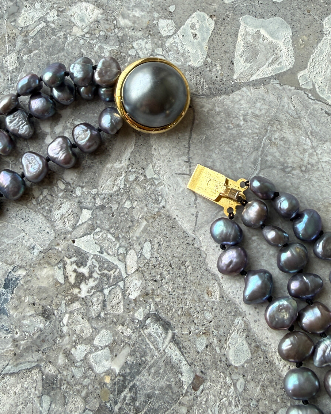 Blue Freshwater Pearl Multi-Strand Necklace