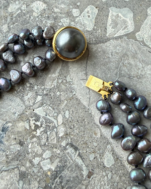 Blue Freshwater Pearl Multi-Strand Necklace