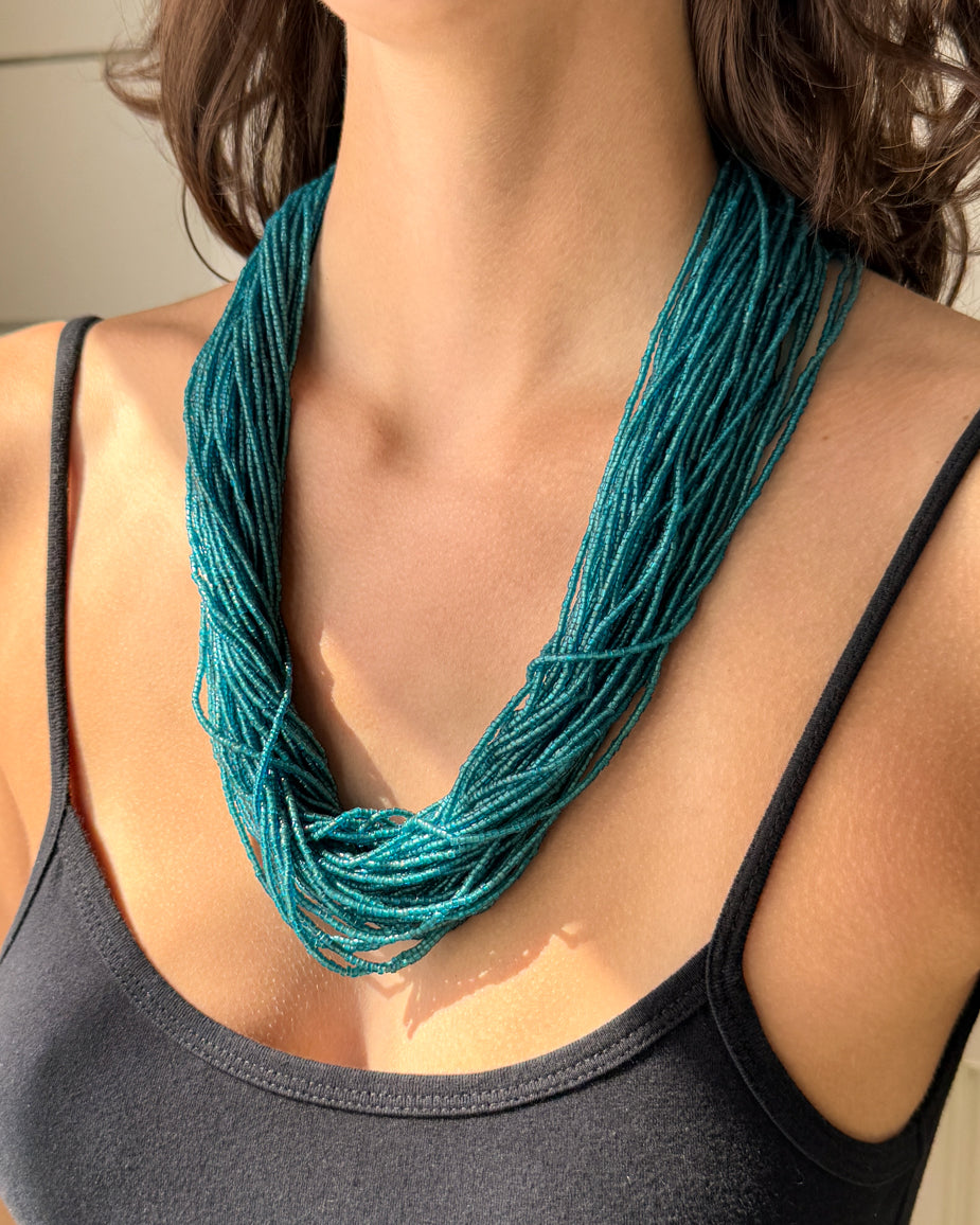 Antique Sea Blue Konyak Naga Necklace