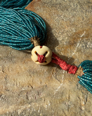 Antique Sea Blue Konyak Naga Necklace