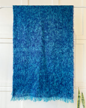 70s Turquoise Blue Mohair Scarf