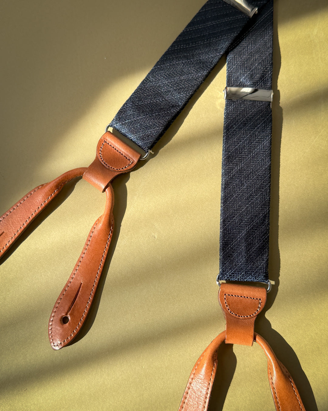 Blue Silk Suspenders
