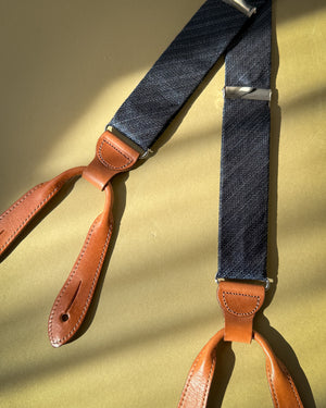 Blue Silk Suspenders
