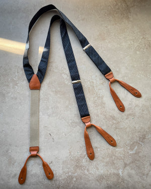 Blue Silk Suspenders