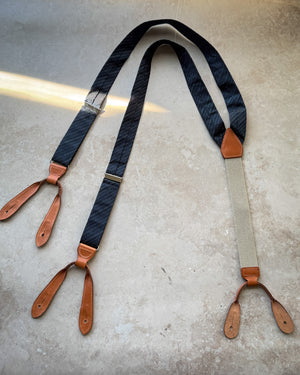 Blue Silk Suspenders