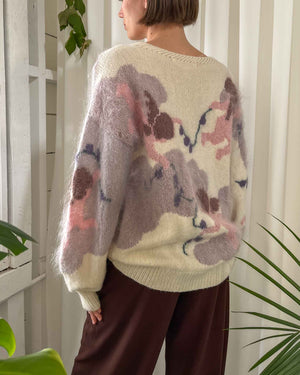 80s Hand Knit Cherubs Mohair Sweater | S-L
