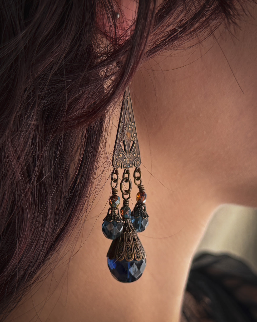 Midnight Blue Dangle Earrings