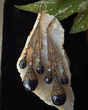Midnight Blue Dangle Earrings