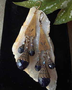 Midnight Blue Dangle Earrings