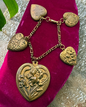 90s Brass Charm Bracelet