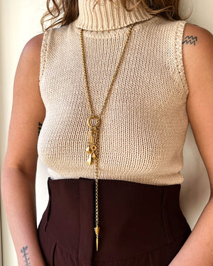 Matte Gold Chain Slide Necklace