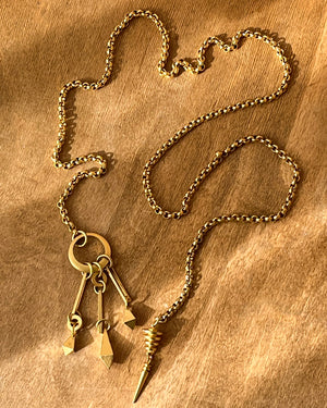 Matte Gold Chain Slide Necklace