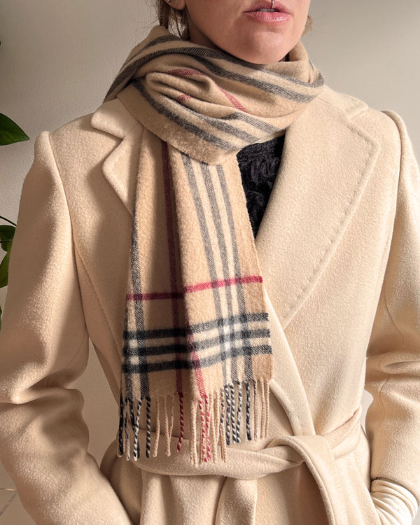 Burberry Plaid Cashmere Scarf Lucky Vintage1