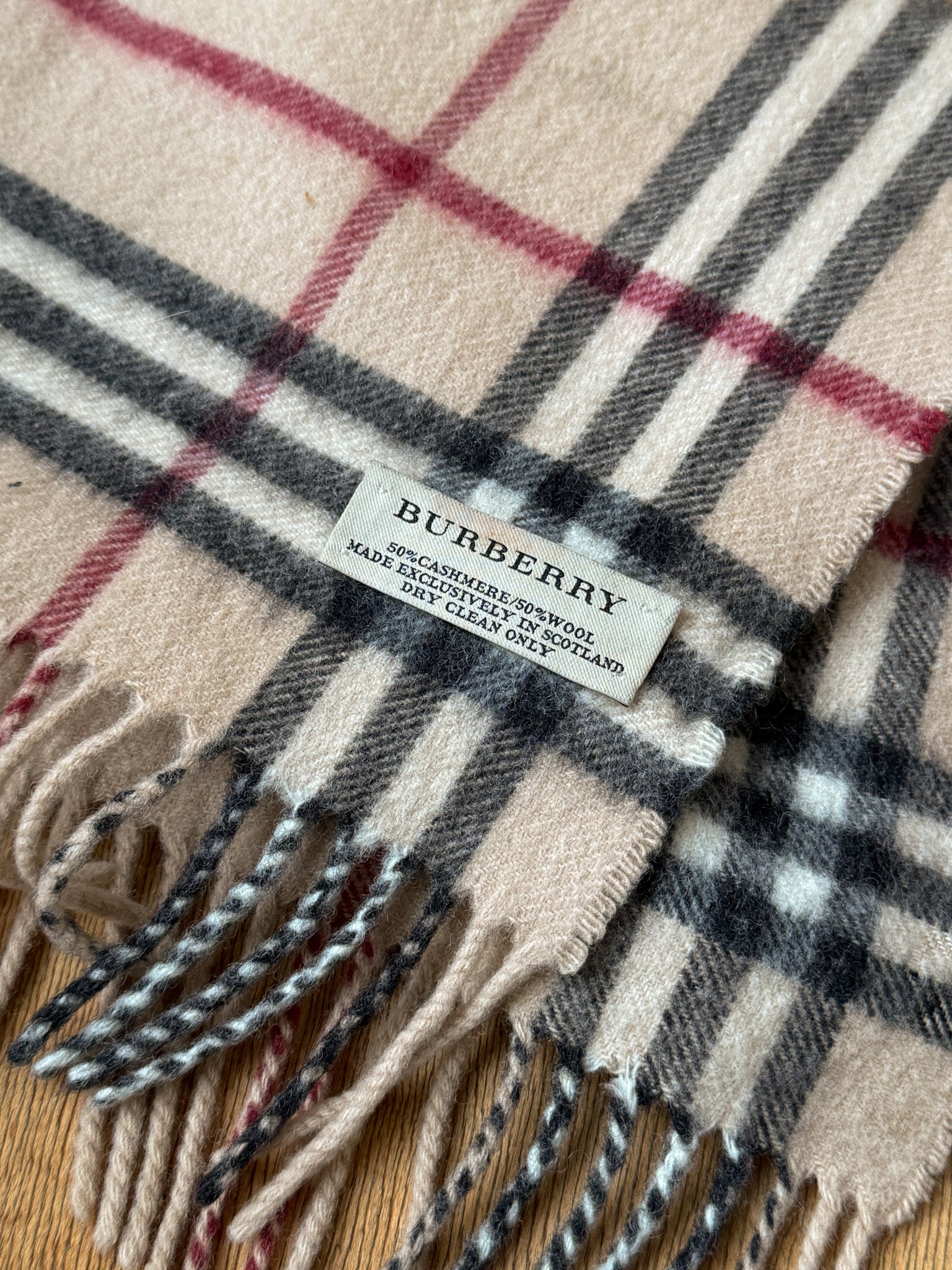 Burberry Plaid Cashmere Scarf