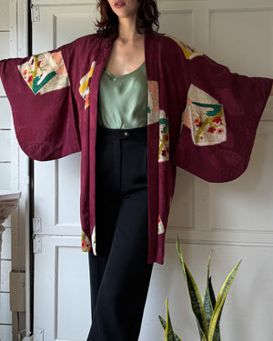 Hand Painted Silk Haori Kimono