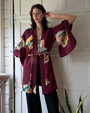 Hand Painted Silk Haori Kimono