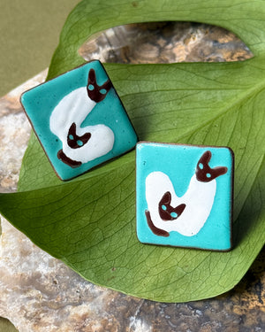 50s Siamese Cat Earrings
