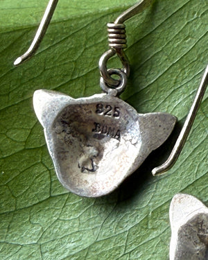 Sterling Cat Head Earrings