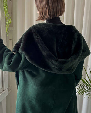 90s Dior Green Sheepskin Coat - Lucky Vintage