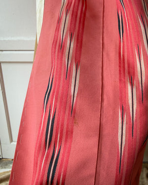 Pink Kasuri Stripe Silk Kimono