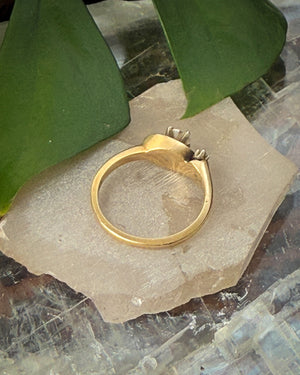 14K Gold Diamond Shadow Box Ring