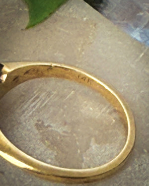 14K Gold Diamond Shadow Box Ring