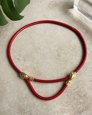 80s DL Auld Clasping Hands Belt