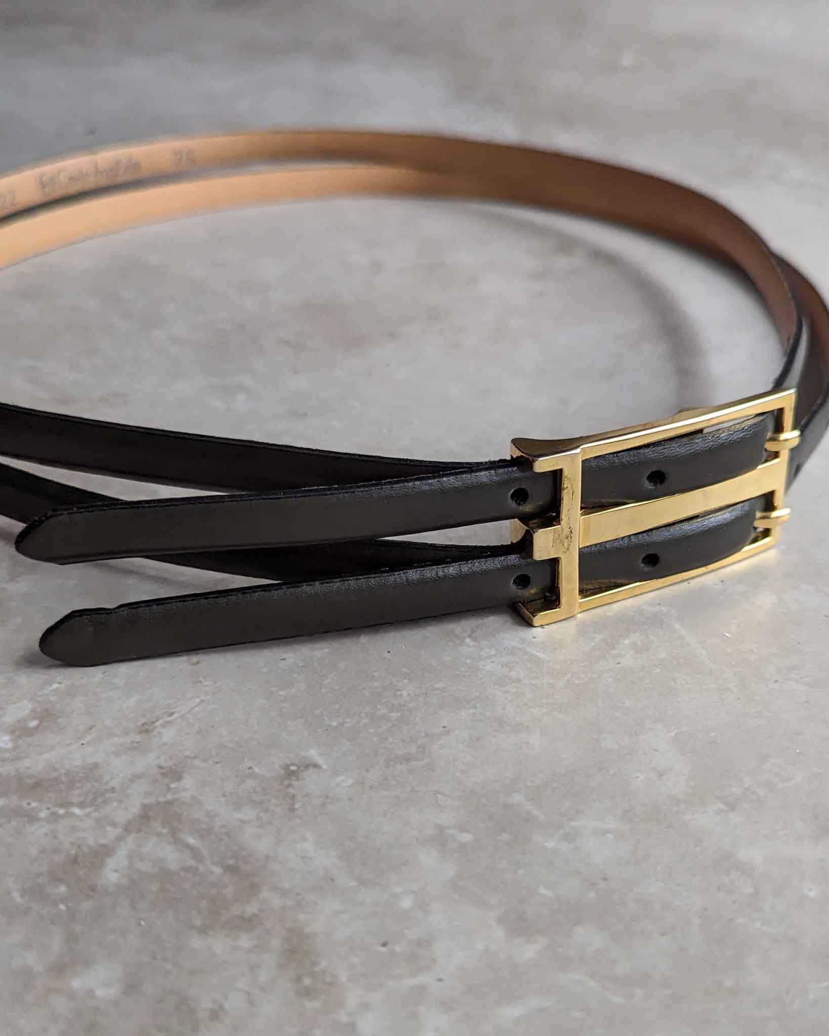 70s Olive Double Buckle Belt