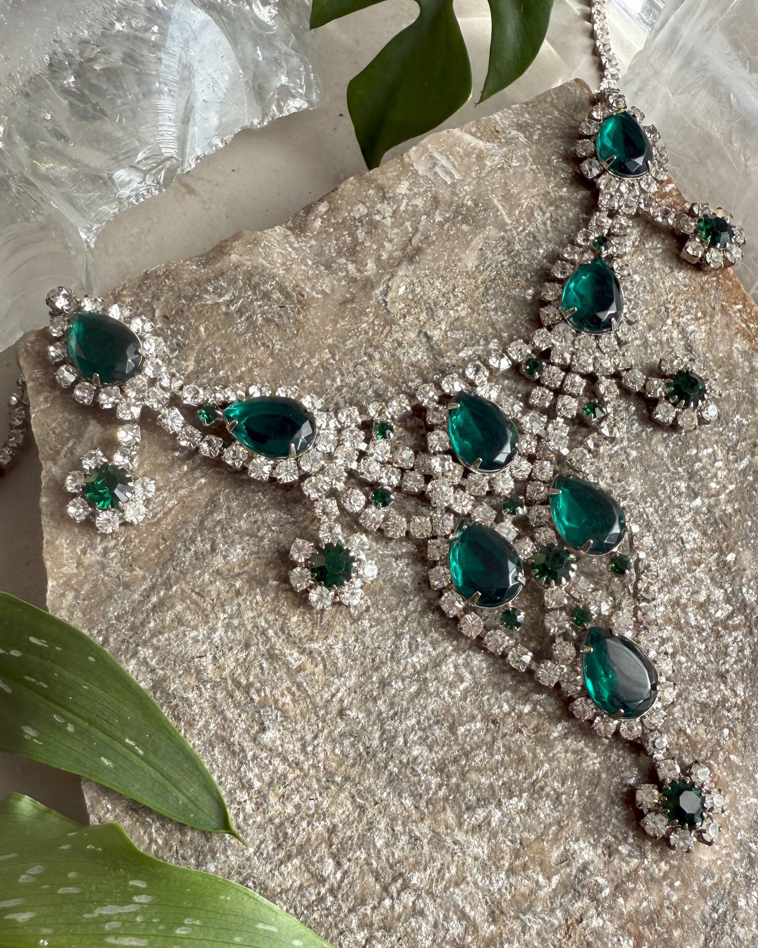 Emerald Crystal Rhinestone Necklace