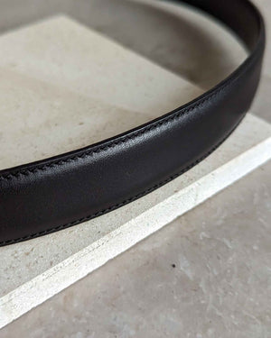90s Ferragamo Black Leather Belt