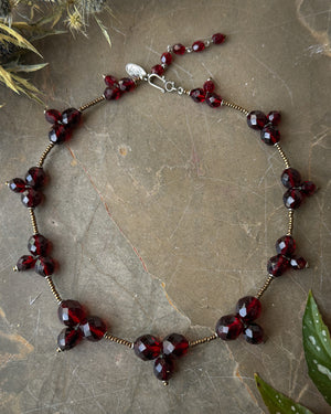 Garnet Glass Beaded Choker