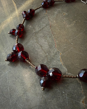 Garnet Glass Beaded Choker