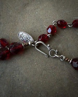 Garnet Glass Beaded Choker