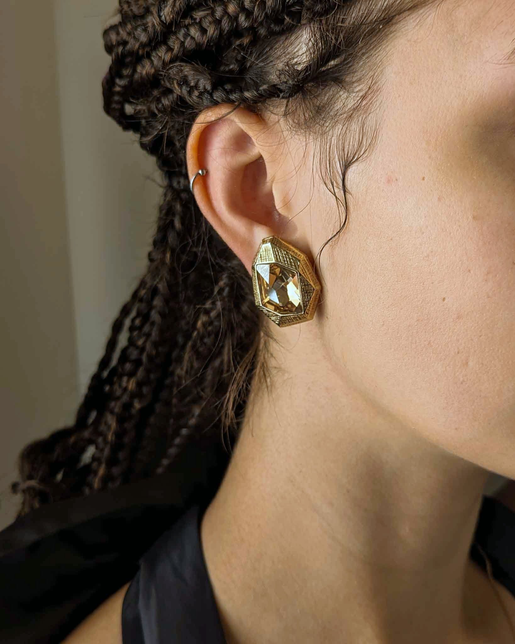 80s Givenchy Topaz Crystal Earrings